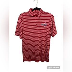 Washington Capitals red striped short sleeve polo shirt. Small
